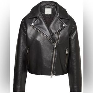 Aritzia Black Vegan / Faux Leather Jacket Sz 2XS [Diaz Jacket]